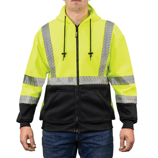 Game Sportswear The Hi-Vis Full Zip Hoodie With Segmented Reflective Tape
