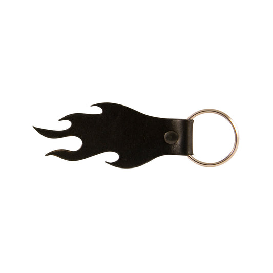 Boston Leather 9106 – Leather Flame Zipper Pull, Key Fob