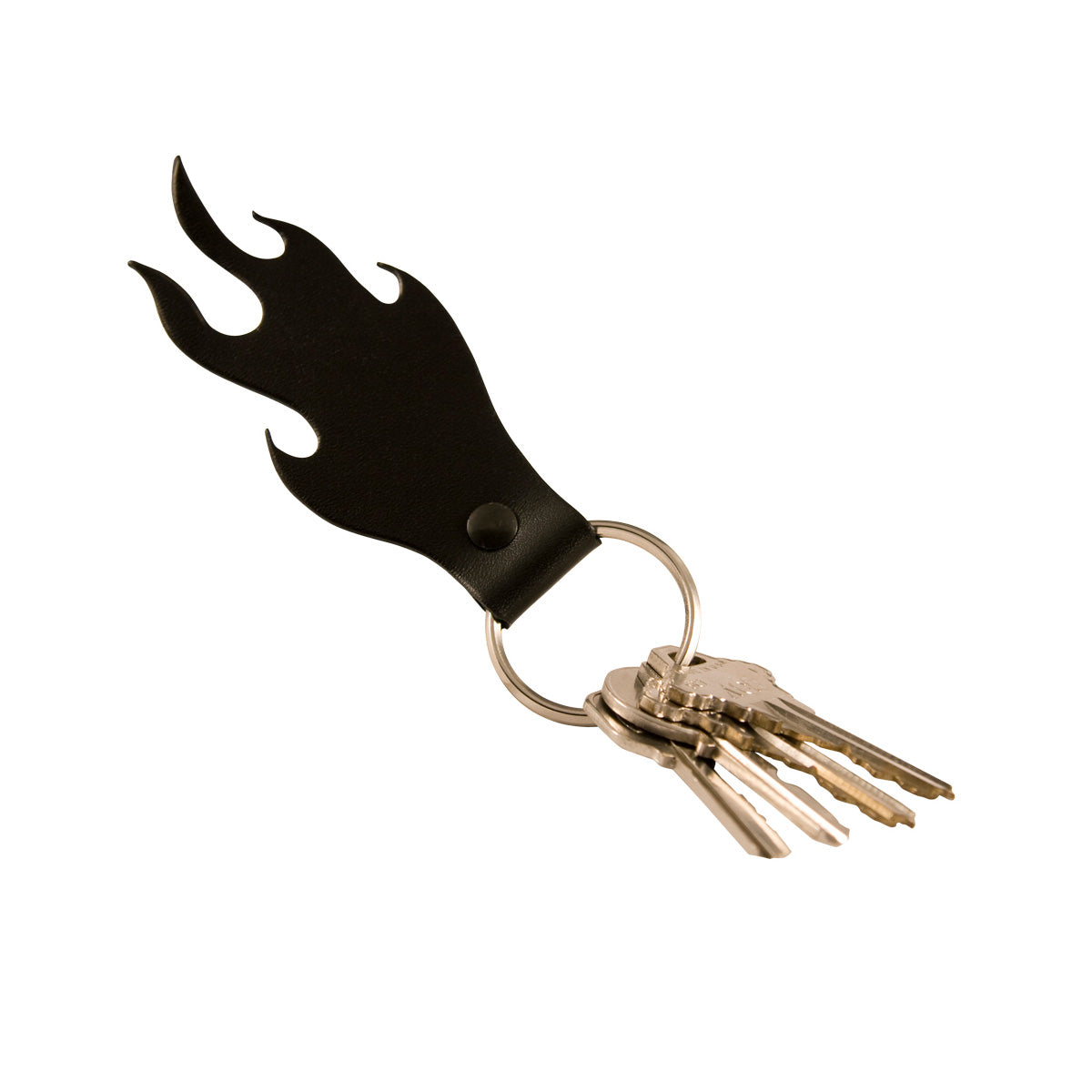 Boston Leather 9106 – Leather Flame Zipper Pull, Key Fob