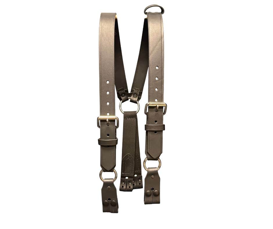 Boston Leather Universal Leather Firefighter Suspenders with ABS Rings