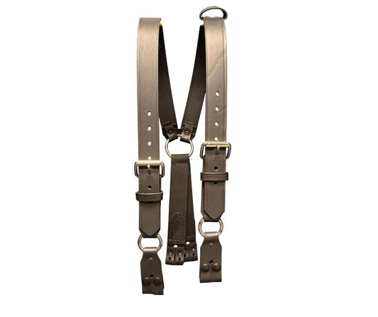Boston Leather Universal Leather Firefighter Suspenders with ABS Rings