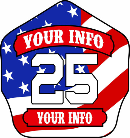 Shields Key Chain 2 Panel Flag Center Number