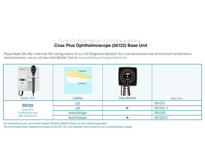 ADC Adstation™ 56122- 3.5V Wall Coax Plus Ophthalmoscope