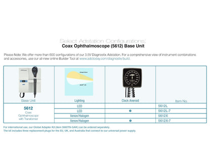 ADC Adstation™ 5612- 3.5V Wall Coax Ophthalmoscope
