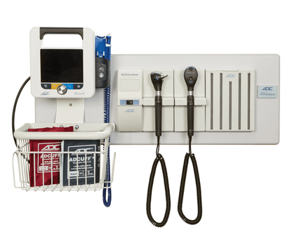 ADC Adstation™ 5610-39W-3.5V Modular Diagnostix Wall System with ADView 2, Standard Otoscope, Coax Ophth, Dispenser, W.Board