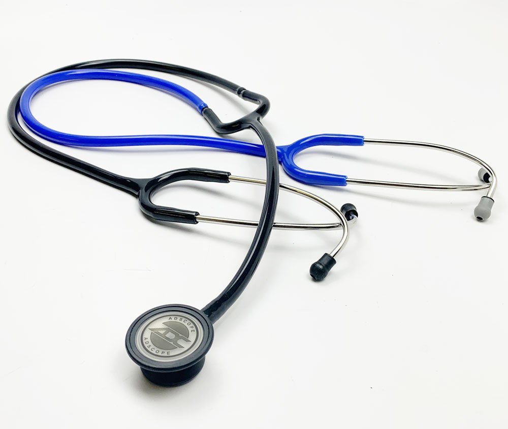 ADC Adscope® 613 Clinician Teaching Stethoscope, Black/Royal Blue, Adult/Pediatric