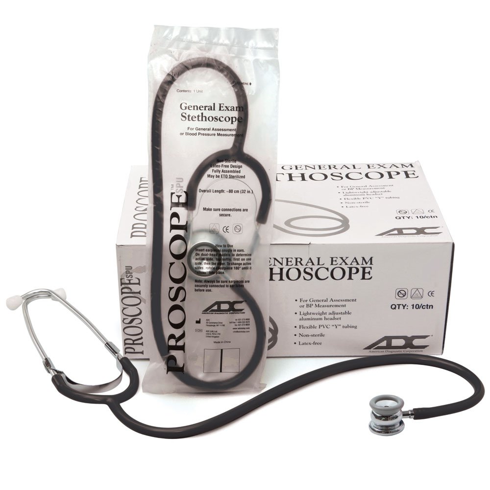 ADC Proscope SPU™ 676 SPU Infant Dual Head Stethoscope, Black, Case of 50