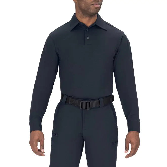 Blauer LONG SLEEVE BICOMPONENT POLO SHIRT - Dark Navy