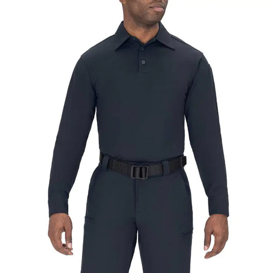 Blauer LONG SLEEVE BICOMPONENT POLO SHIRT - Dark Navy