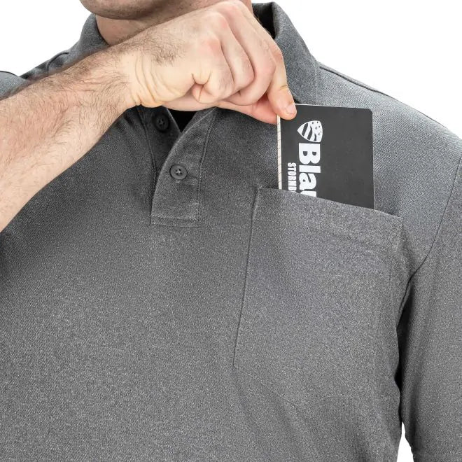 Blauer BICOMPONENT POLO SHIRT WITH POCKET - Heather Gray