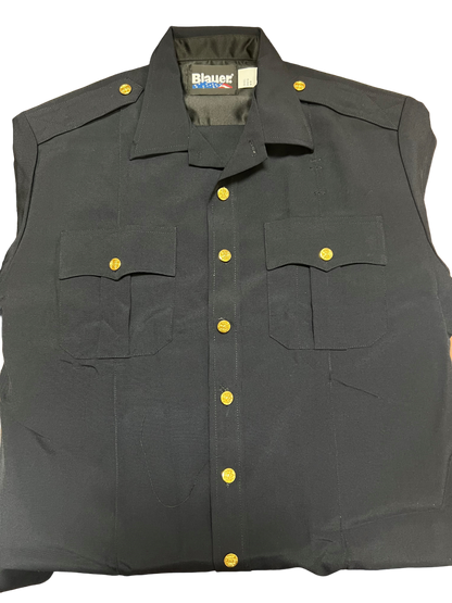 BLAUER SHORT SLEEVE WOOL SHIRT With Gold State Buttons