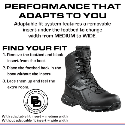 Black Diamond 8-Inch Side Zip Waterproof Tactical Boot Soft Toe