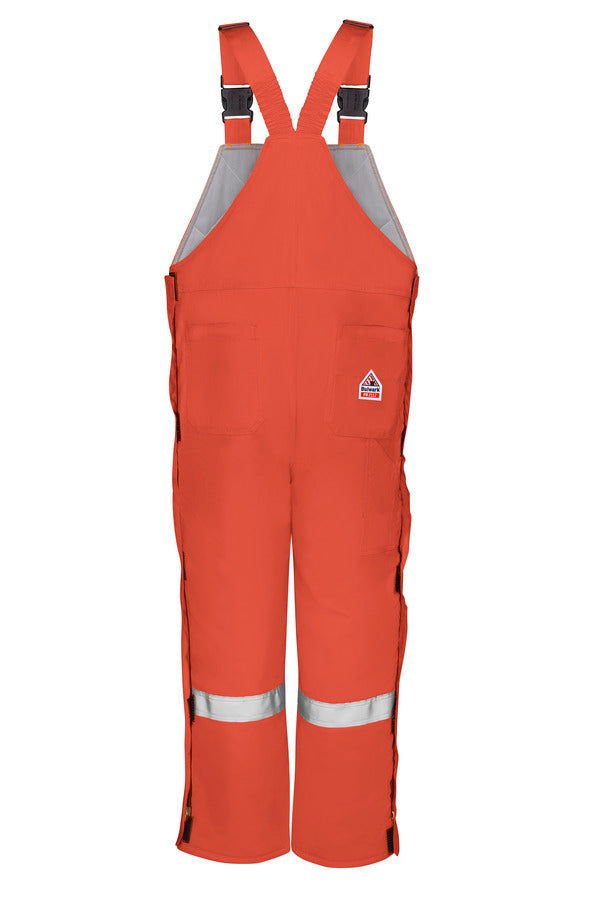 Bulwark Men's Midweight Excel FR® ComforTouch® Deluxe Insulated Bib Overall with Reflective Trim - Orange