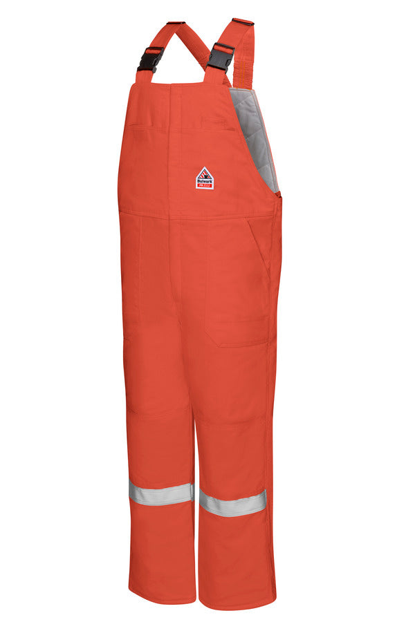 Bulwark Men's Midweight Excel FR® ComforTouch® Deluxe Insulated Bib Overall with Reflective Trim - Orange