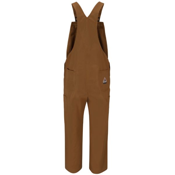 Bulwark Men's Heavyweight FR Brown Duck Bib Overall with Knee Zip - Brown Duck