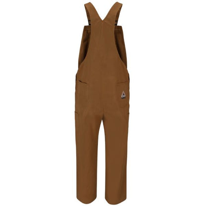Bulwark Men's Heavyweight FR Brown Duck Bib Overall with Knee Zip - Brown Duck