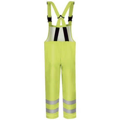 Bulwark Men's FR Hi-Visibility Rain Bib Overalls - Yellow/Green