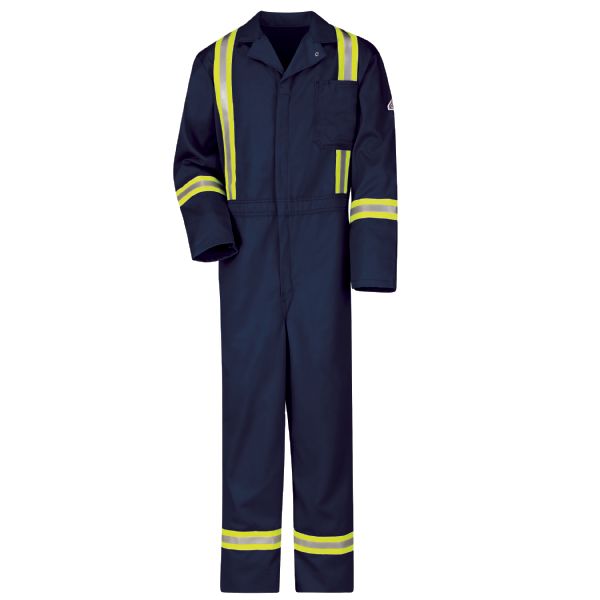 Bulwark Men's Midweight Excel FR Classic Coverall with Reflective Trim - Navy
