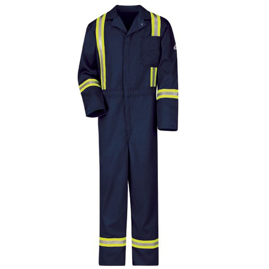 Bulwark Men's Midweight Excel FR Classic Coverall with Reflective Trim - Navy