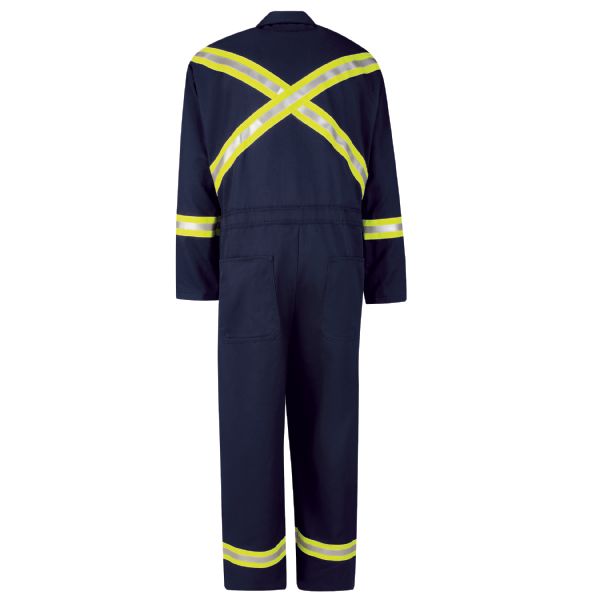 Bulwark Men's Midweight Excel FR Classic Coverall with Reflective Trim - Navy