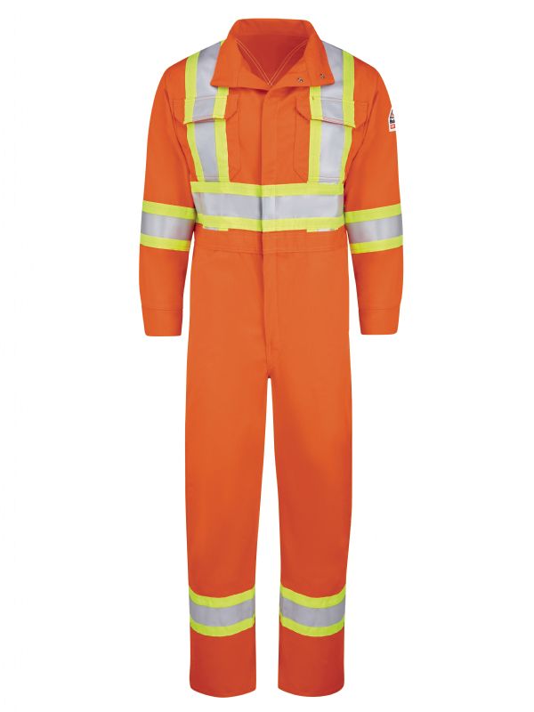 Bulwark Premium Coverall with 4" Reflective Trim - Orange