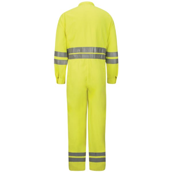 Bulwark Men's Lightweight FR Hi-Visibility Deluxe Coverall with Reflective Trim - Yellow/Green