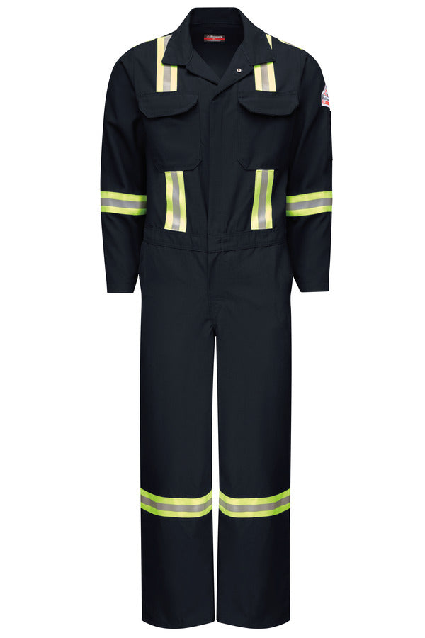 Bulwark Men's Midweight Nomex FR Premium Coverall with Reflective Trim - Navy