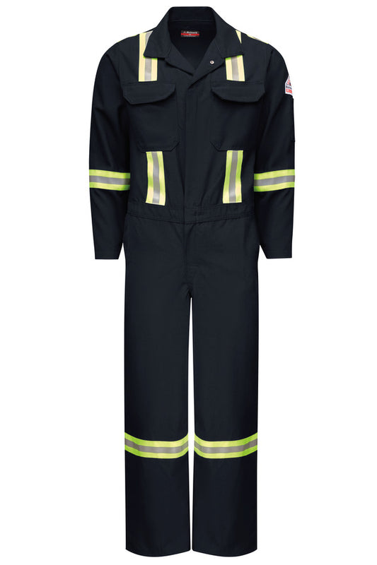 Bulwark Men's Midweight Nomex FR Premium Coverall with Reflective Trim - Navy