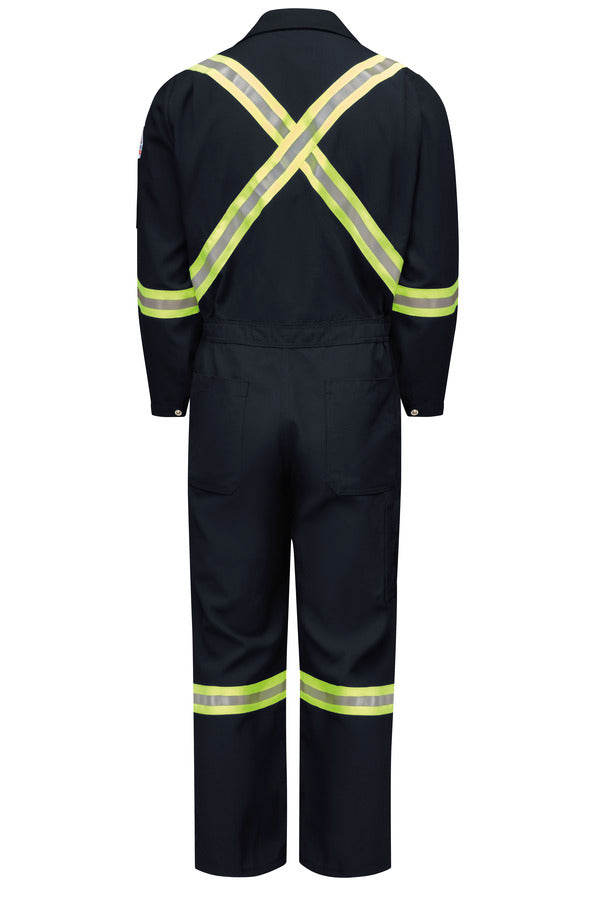Bulwark Men's Midweight Nomex FR Premium Coverall with Reflective Trim - Navy