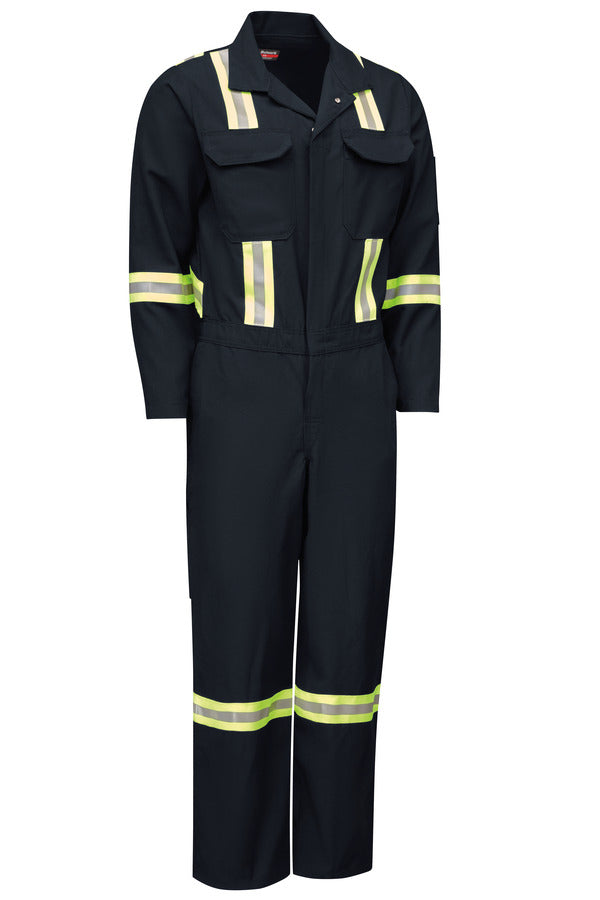 Bulwark Men's Midweight Nomex FR Premium Coverall with Reflective Trim - Navy