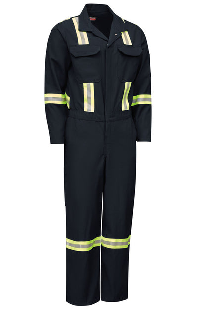 Bulwark Men's Midweight Nomex FR Premium Coverall with Reflective Trim - Navy