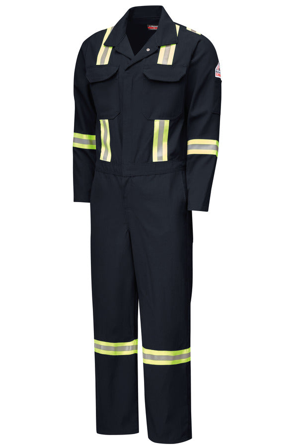 Bulwark Men's Midweight Nomex FR Premium Coverall with Reflective Trim - Navy