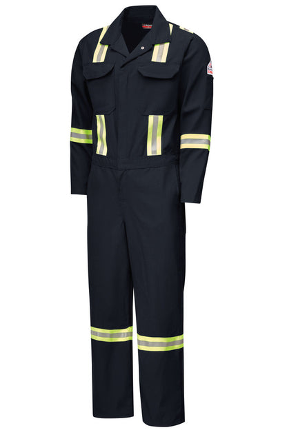Bulwark Men's Midweight Nomex FR Premium Coverall with Reflective Trim - Navy