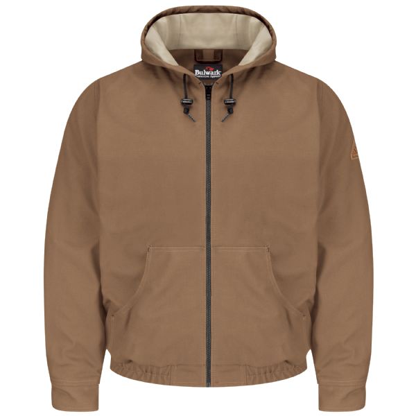 Bulwark Men's Heavyweight FR Brown Duck Hooded Jacket - Brown Duck