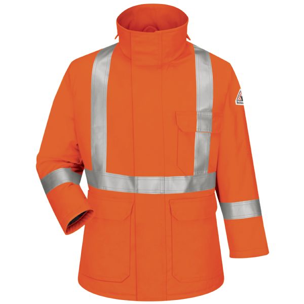 Bulwark Men's Heavyweight FR Insulated Deluxe Parka with 2" Reflective Striping - Orange