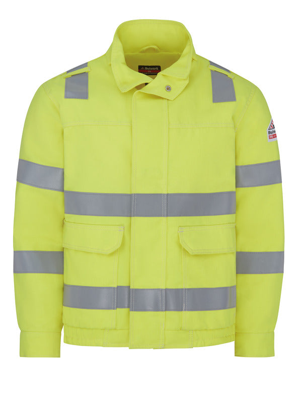 Bulwark Hi-Visibility Lined Bomber Jacket - Yellow/Green