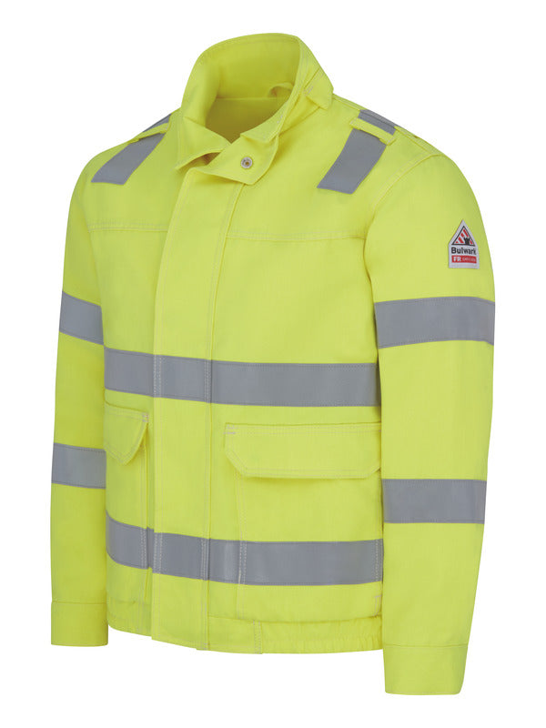 Bulwark Hi-Visibility Lined Bomber Jacket - Yellow/Green
