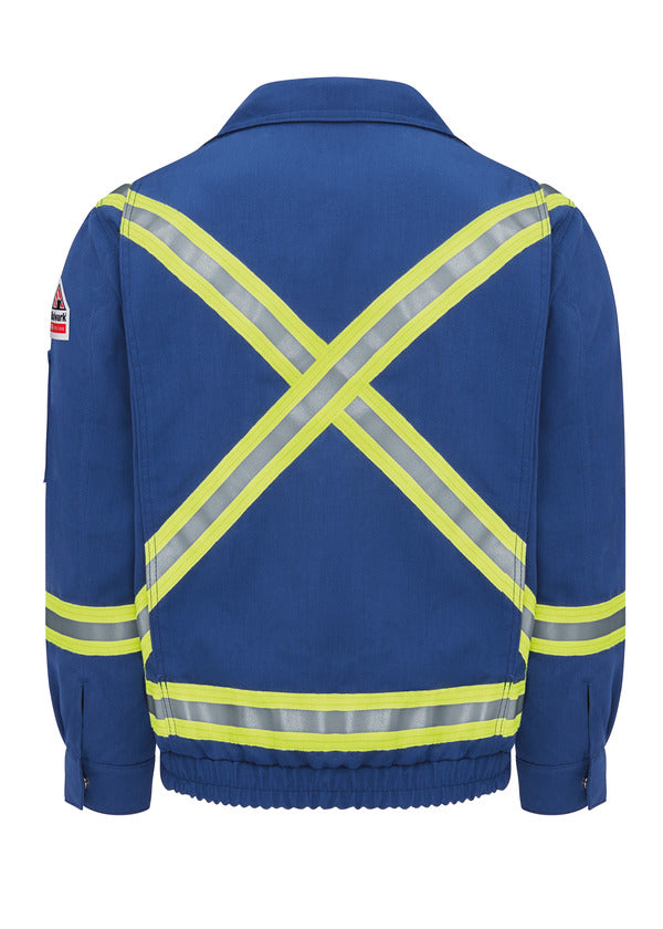 Bulwark Men's Lightweight Nomex FR Lined Bomber Jacket with Reflective Trim - Royal Blue