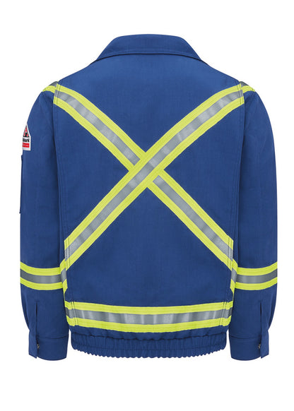 Bulwark Men's Lightweight Nomex FR Lined Bomber Jacket with Reflective Trim - Royal Blue
