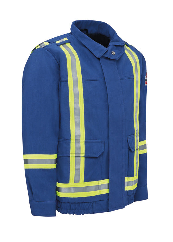 Bulwark Men's Lightweight Nomex FR Lined Bomber Jacket with Reflective Trim - Royal Blue