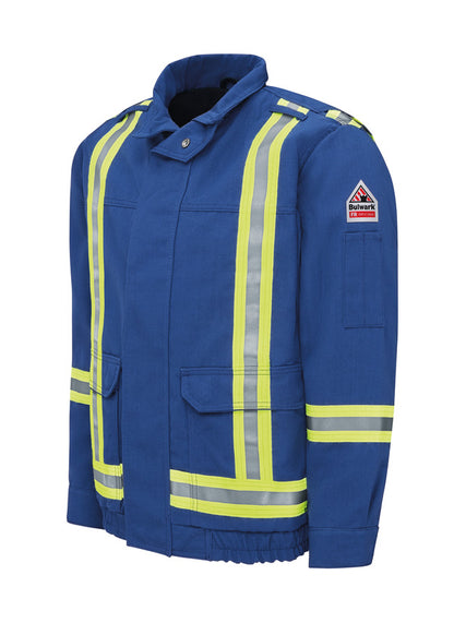 Bulwark Men's Lightweight Nomex FR Lined Bomber Jacket with Reflective Trim - Royal Blue