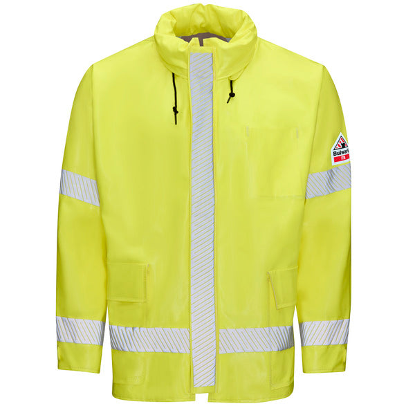 Bulwark Men's FR Hi-Visibility Rain Jacket - Yellow/Green