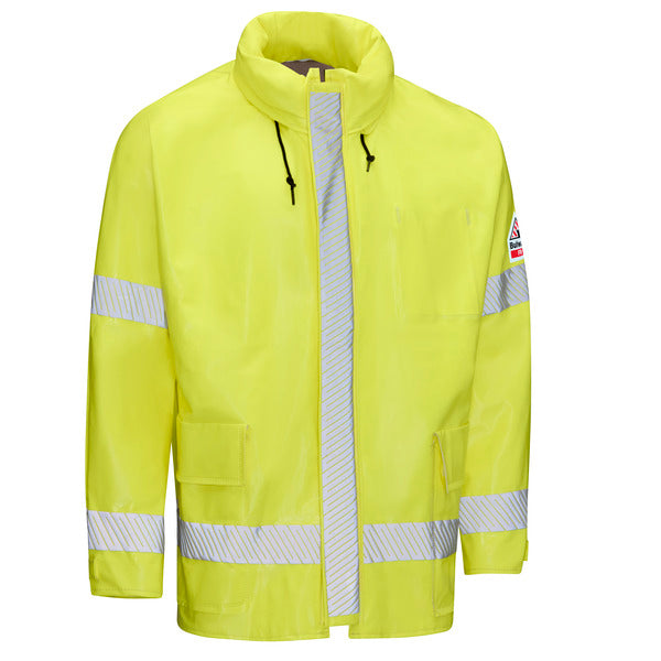 Bulwark Men's FR Hi-Visibility Rain Jacket - Yellow/Green