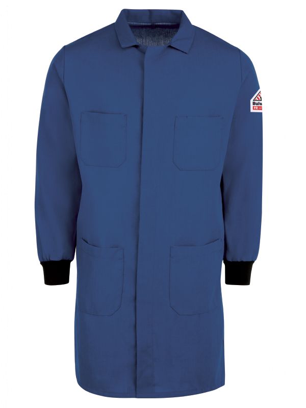 Bulwark Men's FR Lab Coat with Knit Cuffs - Royal Blue