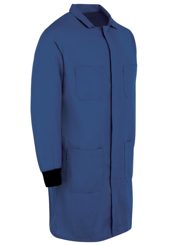 Bulwark Men's FR Lab Coat with Knit Cuffs - Royal Blue