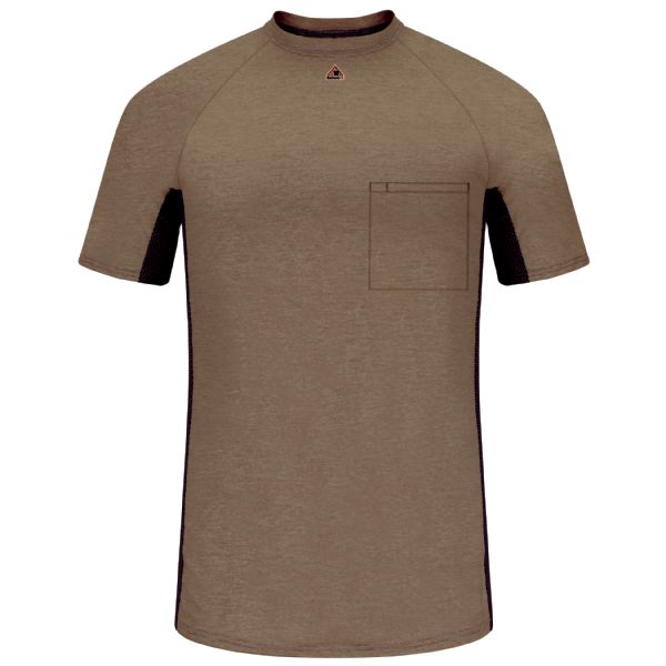 Bulwark Men's FR Short Sleeve Base Layer with Concealed Chest Pocket
