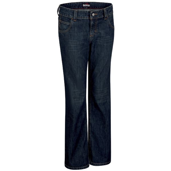 Bulwark Women's Straight Fit Jean with Stretch - Sanded Denim