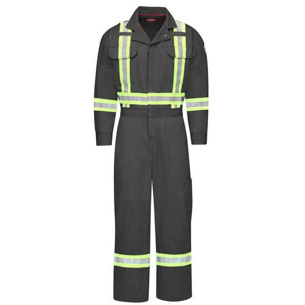 Bulwark IQ Series® Men's Mobility Coverall with Reflective Trim - Dark Grey