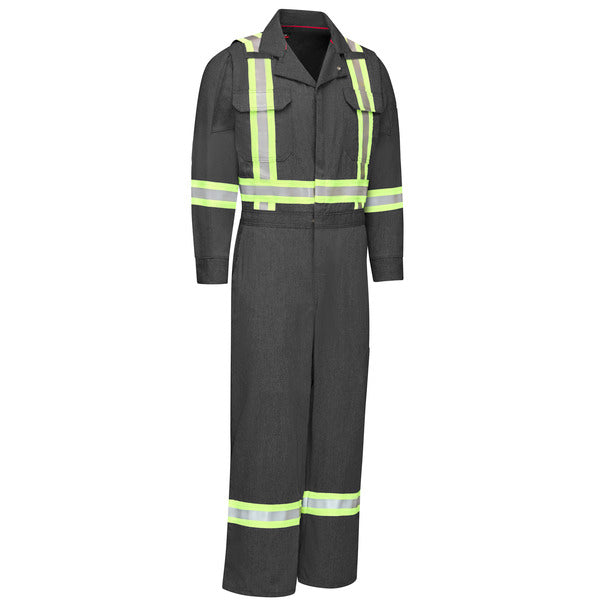 Bulwark IQ Series® Men's Mobility Coverall with Reflective Trim - Dark Grey