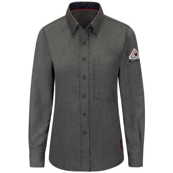 Bulwark IQ Series® Women's Lightweight Comfort Woven Shirt with Insect Shield - Dark Grey